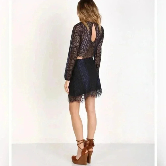 For Love & Lemons Lyla Skirt Navy/Black New With Tag - Picture 5 of 6